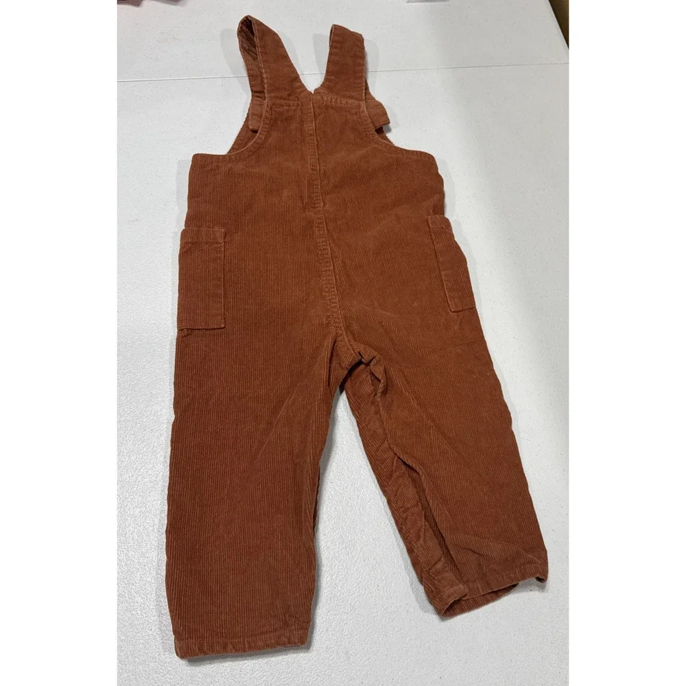 Baby Boys Clothes 24M Carters Brown Corduroy Jumper Overalls & Ben Sherman Shirt